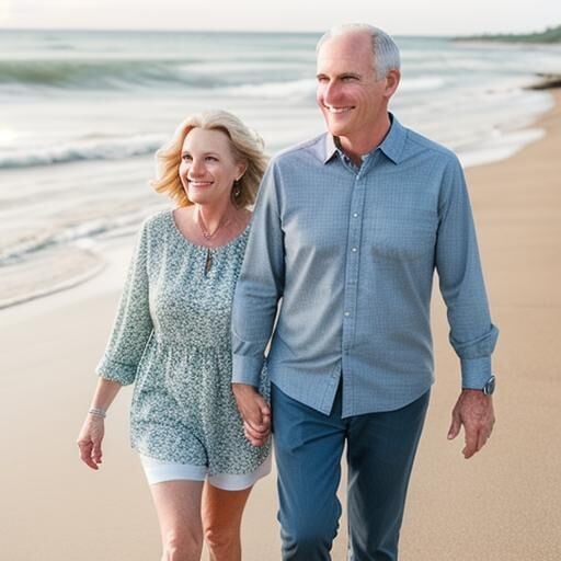 Tax Planning for Married Couples | Ascent Tax Advisers Married couple walking together along the beach, representing long term tax planning support for couples from Ascent Tax Advisers.